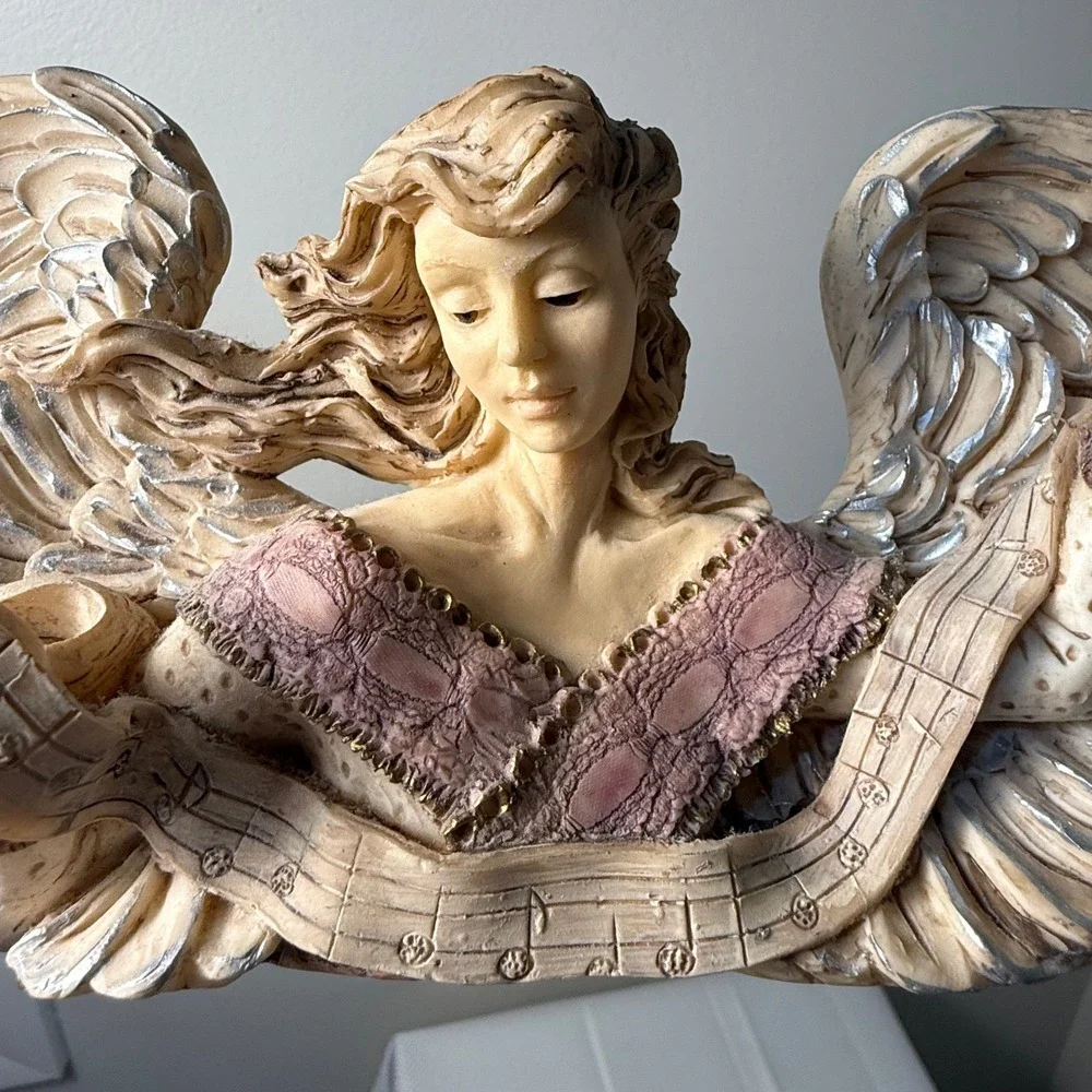 Vtg 1997 UDC United Design Angel Music Scroll Wall Plaque Resin 14